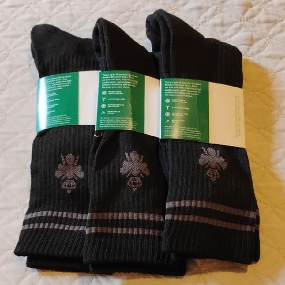BOMBAS Men's Black and Gray Casual Socks- 3 PAIRS 😊 - Picture 2 of 4